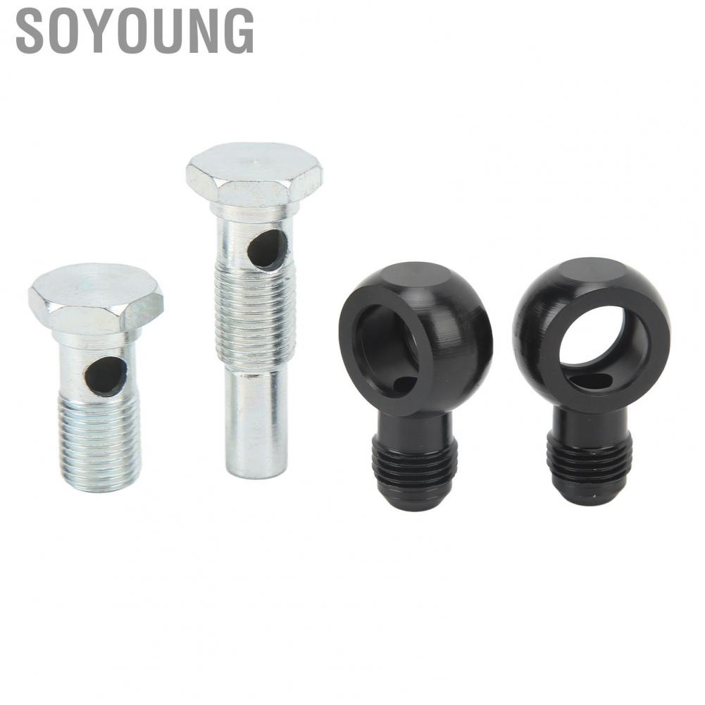 Soyoung Trans Oil Cooler Adapter  Transmission Cooler Banjo Fitting Kit AN6x1/4NPSM Antirust High Hardness 90 Degree  for 4L80E Transmissions