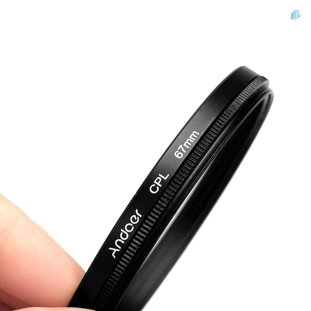 Bộ Kính Lọc Phân Cực Andoer 67mm UV + CPL + Nhắm Lên + 4 + Star 8 Điểm Cho Kính Lọc Hiệu Andoer 67mm Kèm Túi Đựng