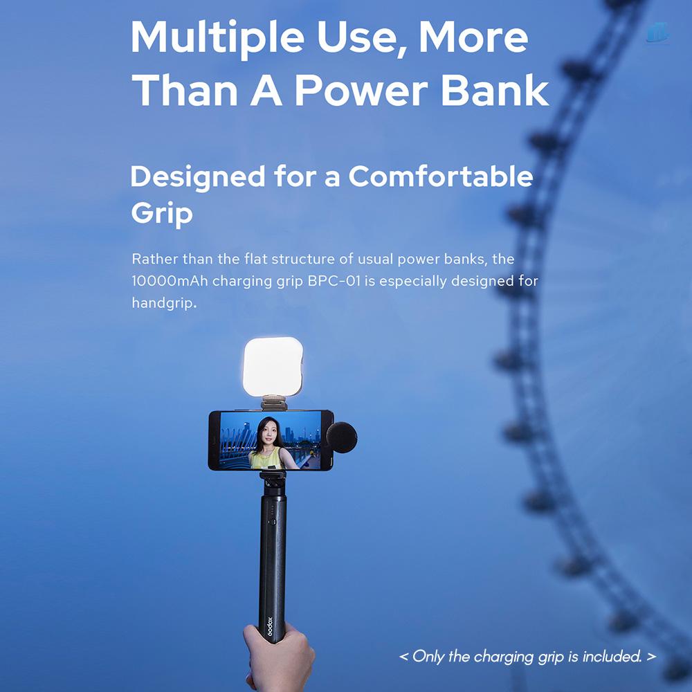 Sạc Dự Phòng Godox BPC-01 10000mAh Cổng USB Loại C Cho Đèn Flash Máy Ảnh