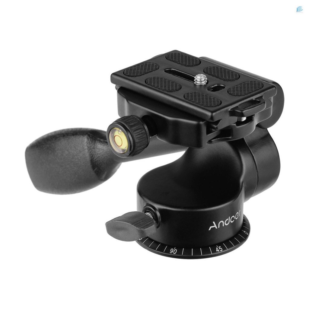 ANDOER Đầu Giảm Xóc 3 Chiều 3D Bằng Hợp Kim Nhôm Kèm Tay Cầm Chảo Hỗ Trợ 360 Độ° Giá Đỡ Ba Chân Cho Máy Ảnh Mooramic / Panoramic / Hầu hết DSLR ILDC