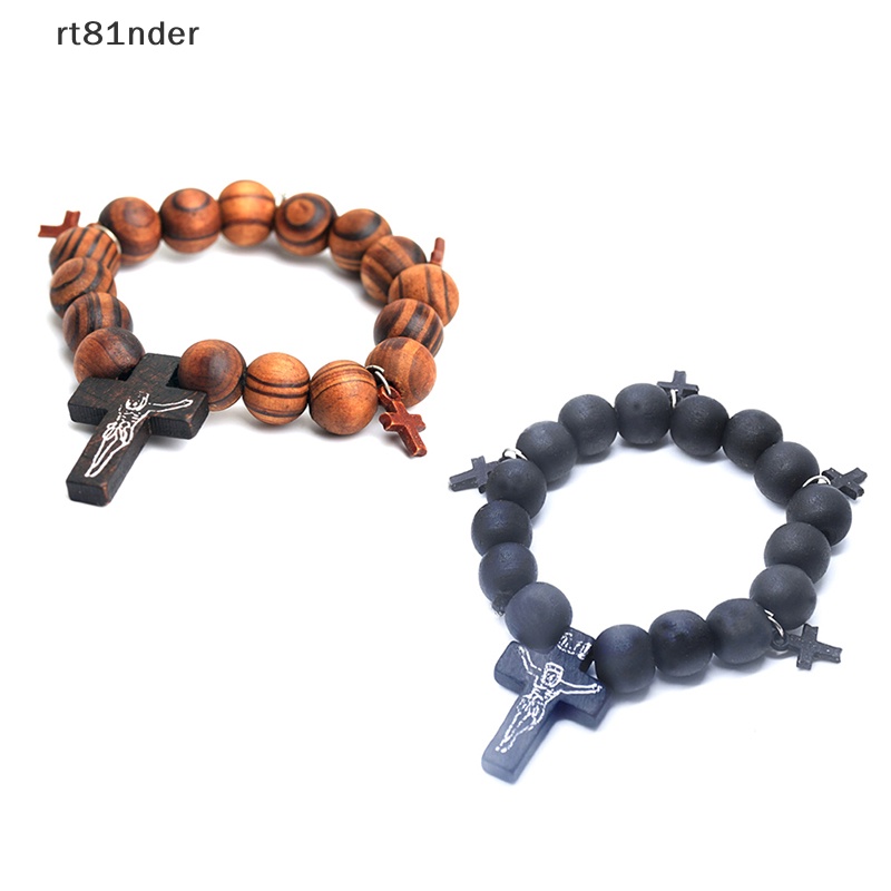 Vòng Tay Chuỗi Hạt Phối Mặt Thánh Giá Phong Cách Retro