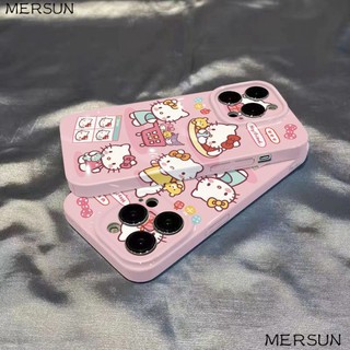 Ốp lưng điện thoại cứng bảo vệ mèo Kitty đẹp mắt hiệu suất cao hỗ trợ iPhone 13 14 Pro Max 12 XS Max 11 8 Plus 7 6 6s Plus mềm mại dễ gắn rời