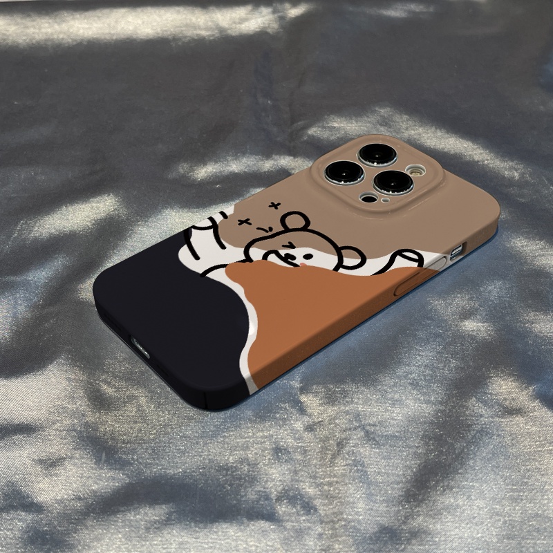 Bảo Vệ Ốp Điện Thoại Ba Màu Họa Tiết Chú Gấu Dễ Thương Cho Iphone 1112 / Wink Raise 1314x / O38Q