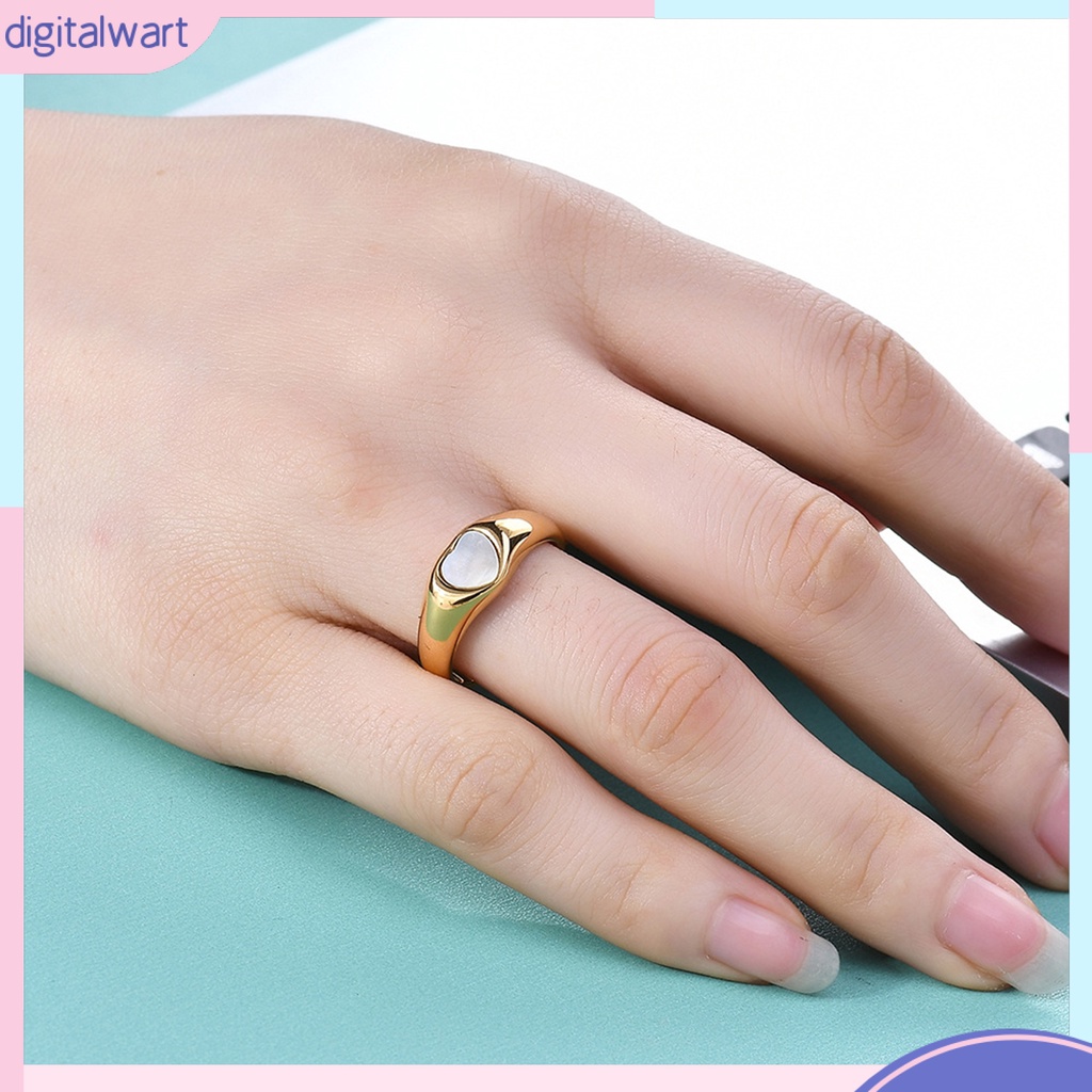 [IGT] Nhẫn Hình Học Mạ Điện Sáng Bóng Quyến Rũ Chống Mài Mòn Trang Trí Hình Trái Tim Cá Tính Thích Hợp Làm Quà Valentines