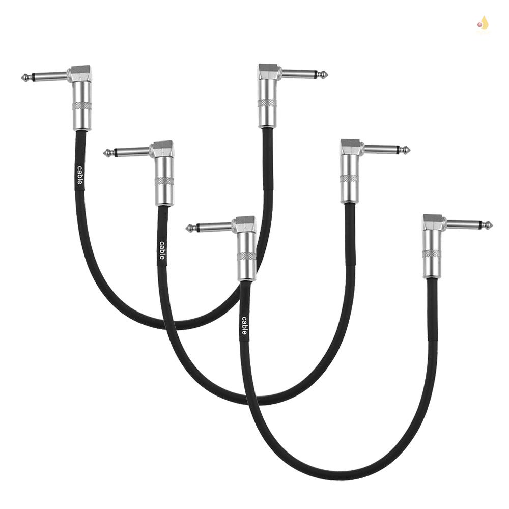 Dây Cáp Bàn Đạp Tạo Hiệu Ứng 3 Gói mynice 30cm / 1.0ft Với Giắc Cắm 1 / 4 Inch 6.35mm Bằng PVC Màu Đen / Bạc