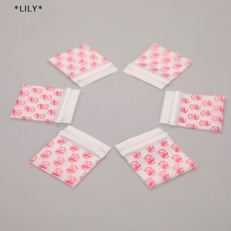 LILY 100pcs Mini Ziplock túi nhựa nhỏ dây kéo túi bao bì Pill Túi uuu