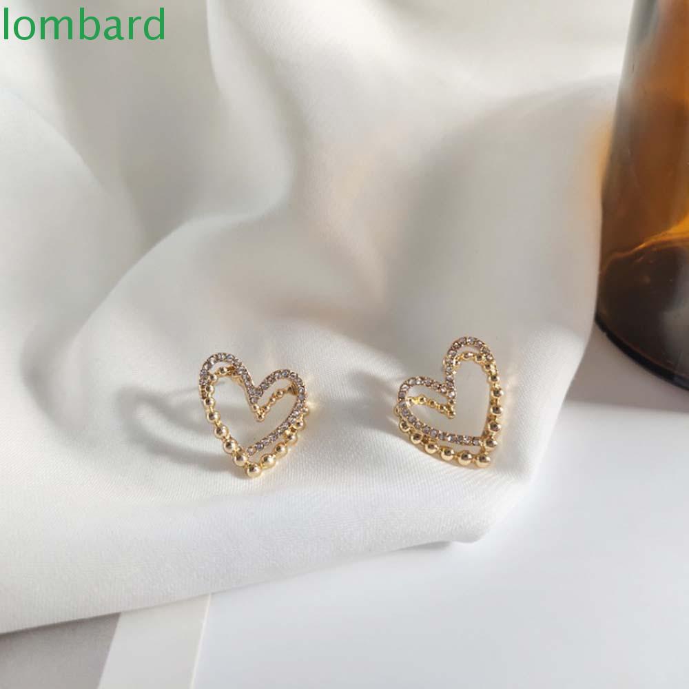 Bông Tai Hình Trái Tim Đôi Thời Trang Cho Nữ