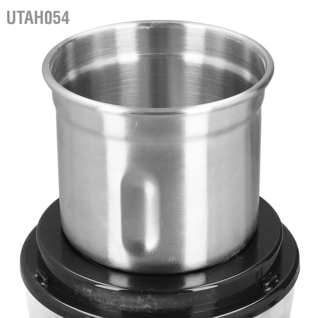 Utah054 Máy xay cà phê R18 Coffee Bean Fresh điện 300W Lưỡi dao bằng thép không gỉ có thể điều chỉnh cho hạt gia vị Phích cắm EU 220V