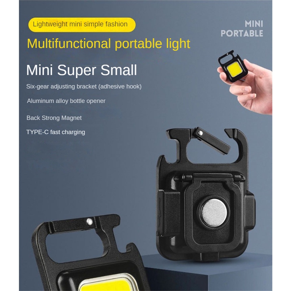 Đèn Pin Hợp Kim Nhôm Đèn Móc Khóa Mini Đèn Pin Sạc Usb Đèn Làm Việc Led Đèn Cob Nổi Bật Đèn Chiếu Sáng Ngoài Trời