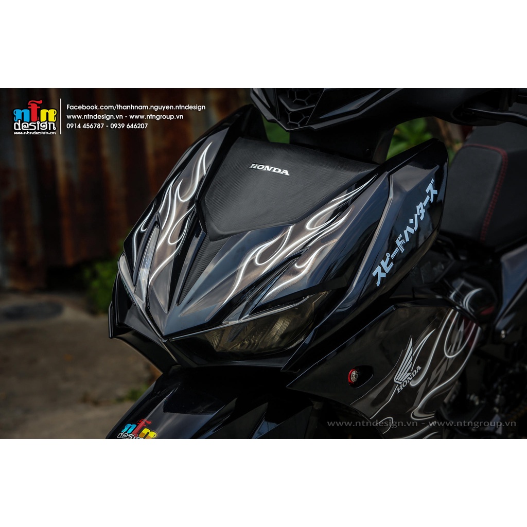 Tem rời mẫu lửa trắng xám cho Winner X đen - tem siêu hot 2023 - không bay màu