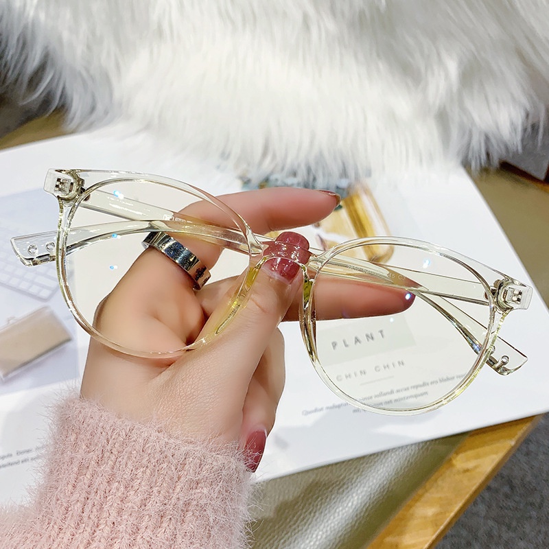 Kính Mát Tr90 Gọng Tròn Chống Ánh Sáng Xanh Phong Cách Vintage Thời Trang Cho Nam Và Nữ