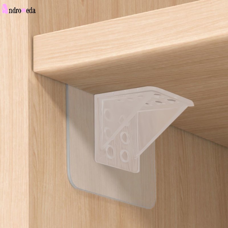 Giá Tam Giác Trong Suốt Không Cần Đục Lỗ Gắn Kệ Tủ Góc Phải Tiện Dụng