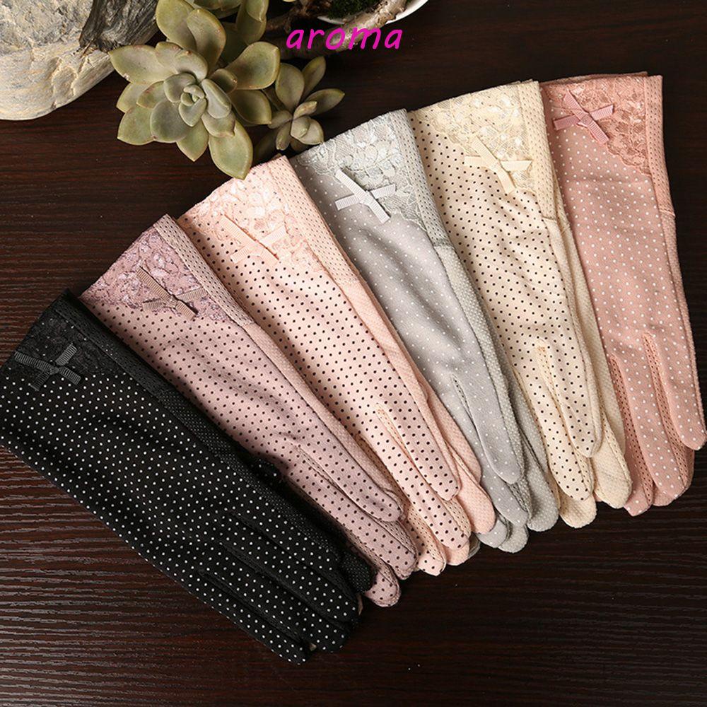 Găng Tay Lái Xe Phối Ren Chống Tia Uv / Trượt Thoáng Khí Thời Trang Xuân Hè