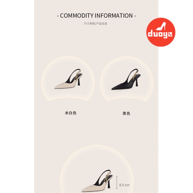 Duoya Tóc Thẳng ~ [Hàng Có Sẵn] Giày Cao Gót Da Mềm Thiết Kế Mũi Nhọn Niche Miễn Phí Vận Chuyển
