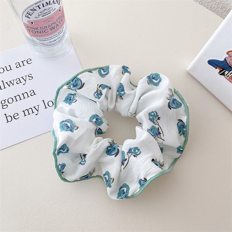 1 Dây Cột Tóc Cao Su Vải In Họa Tiết Hoa Tươi Mới Mùa Hè Cho Nữ