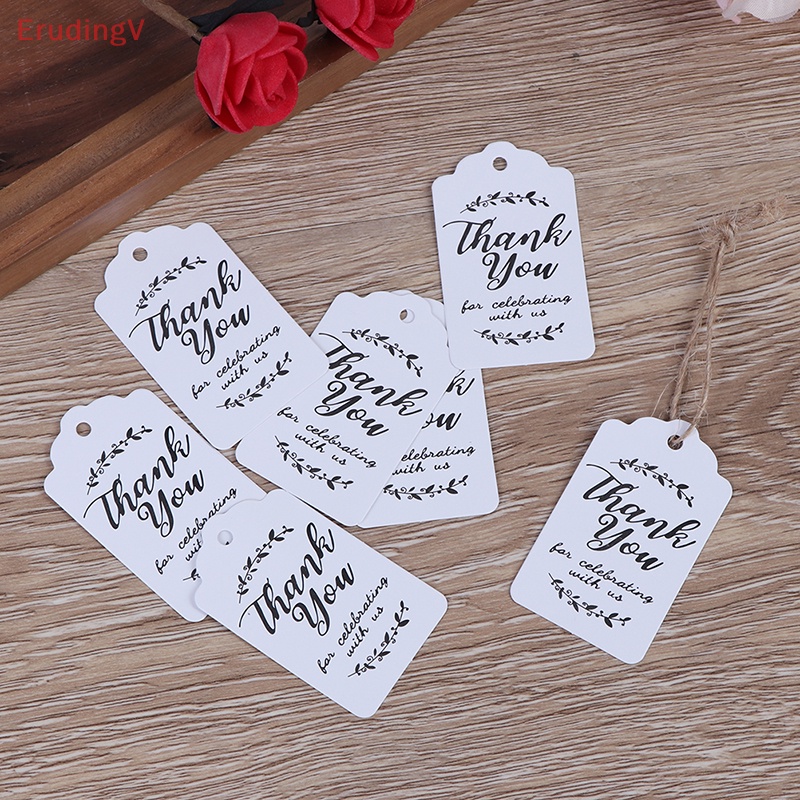 [ErudingV] Set 100 Thẻ Giấy Kraft Thank You Trang Trí Quà Tặng Đám Cưới / Tiệc Mừng Em Bé [Mới]