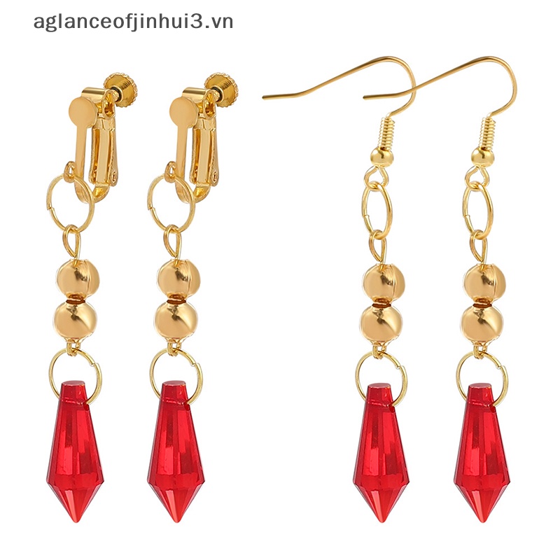 ~ Afhvn ~ Bông Tai Kim Loại Thông Hơi Hóa Trang Nhân Vật Anime Genshin Va Chạm Barbatos Cho Nam Và Nữ