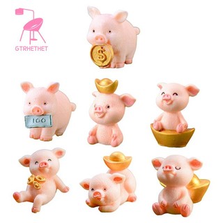 Set 7 mô hình heo con xinh xắn dùng để trang trí