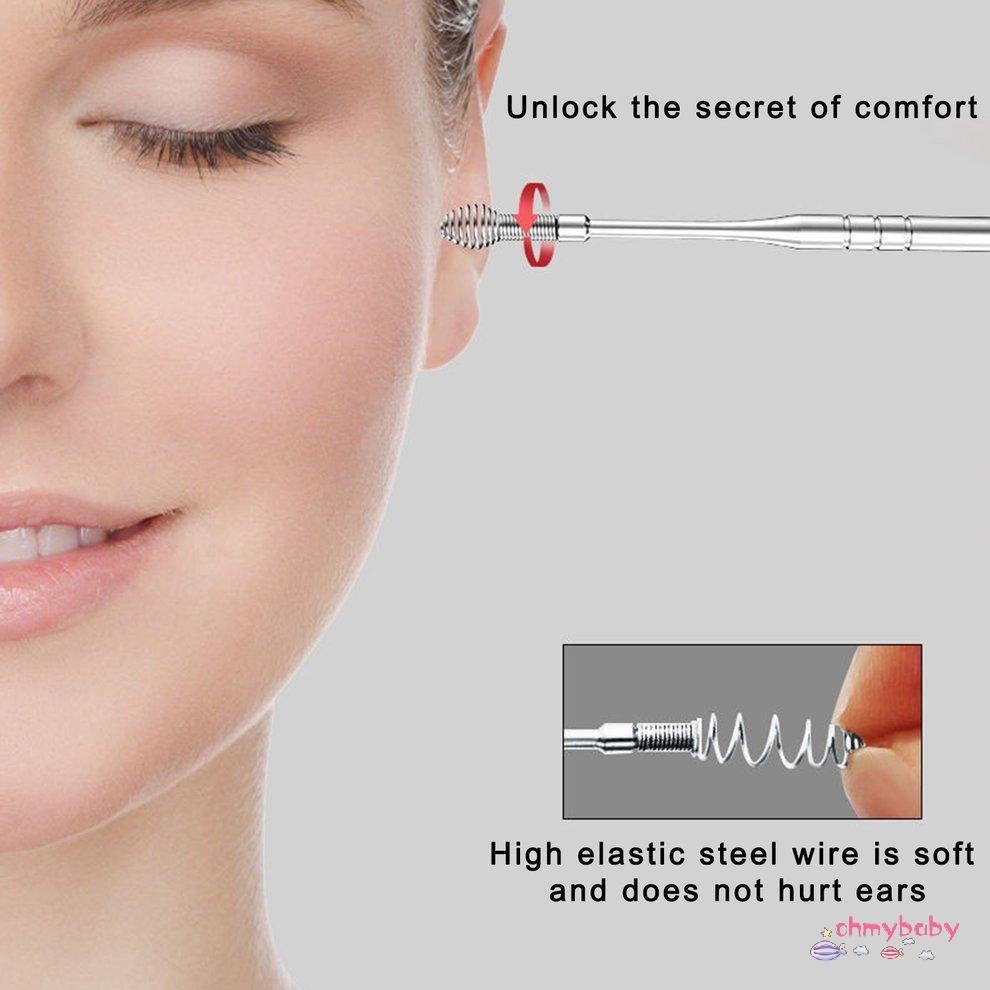 [OMY] Bộ 6 Thép Không Gỉ Xoắn Ốc Tai Chọn Thìa Ráy Loại Bỏ Bụi Di Động Đa Năng Chăm Sóc Dụng Cụ Làm Đẹp [P/8]