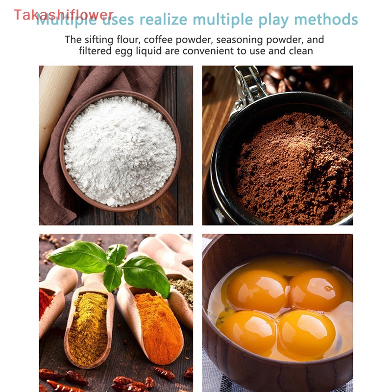 (Takashiflower) Rây Bột Bằng Thép Không Gỉ Có Tay Cầm