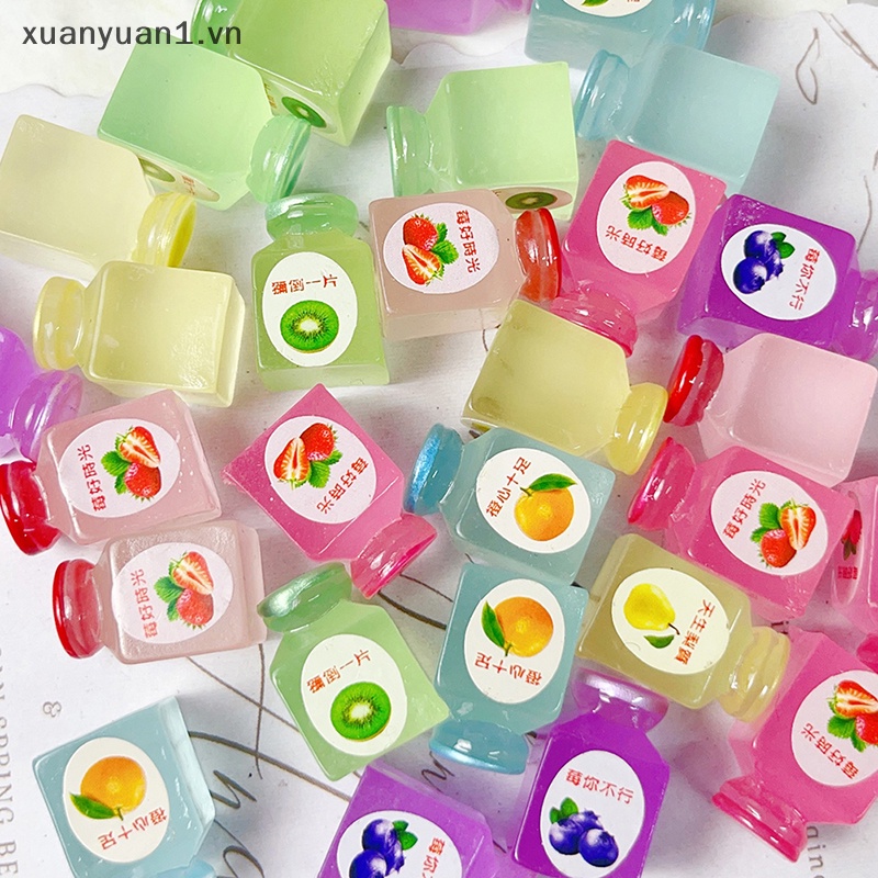 Xuan Set 3 Bình Đựng Mứt Trái Cây Bằng Nhựa Resin Thu Nhỏ DIY Cho Nhà Búp Bê