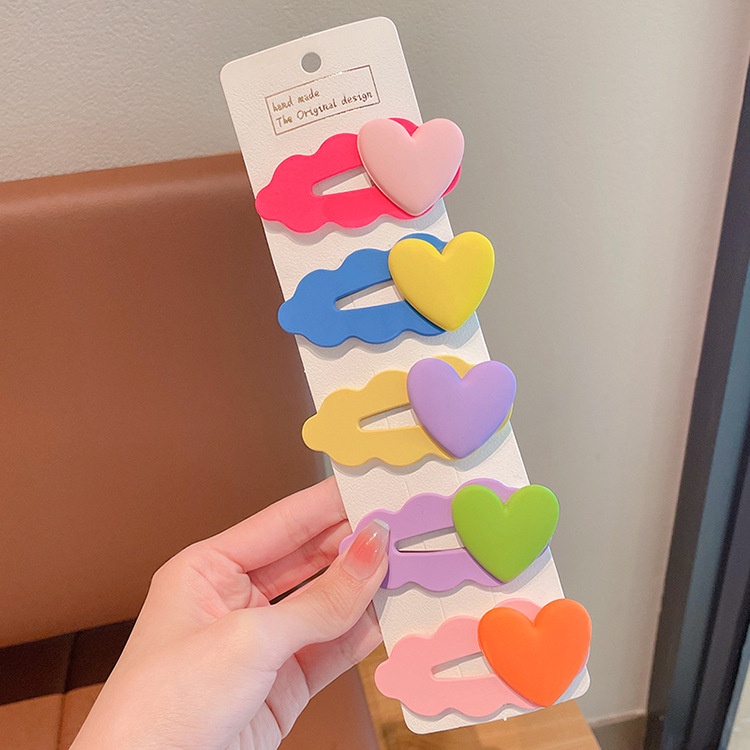 PVN59452 Set 5 Kẹp Tóc Mái Ngang Hình Gấu Dâu Tây Dễ Thương Thời Trang Mùa Hè 2023