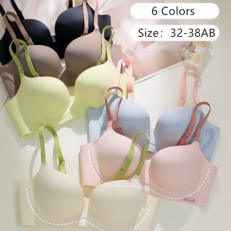 Set Áo Lót Không Đường May + Quần Lót Màu Sắc Tương Phản Thời Trang Cho Nữ