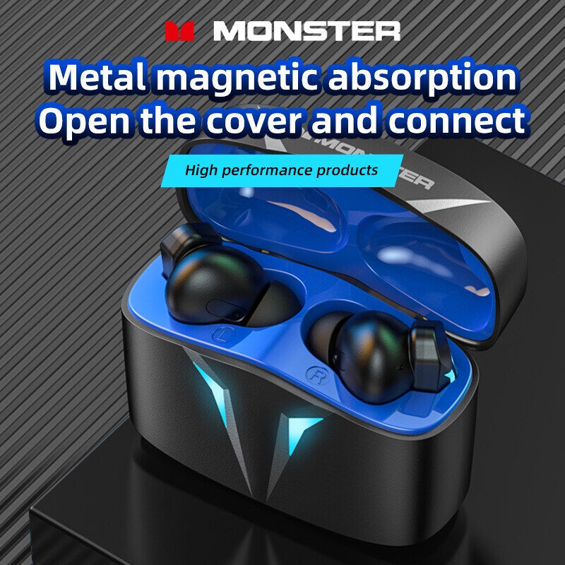 Monster Tai Nghe XKT06 Không Dây 100% Bluetooth 5.3 TWS Âm Thanh Nổi HIFI Có Mic 300mAh Cho Game Thủ Hoặc Thể Thao