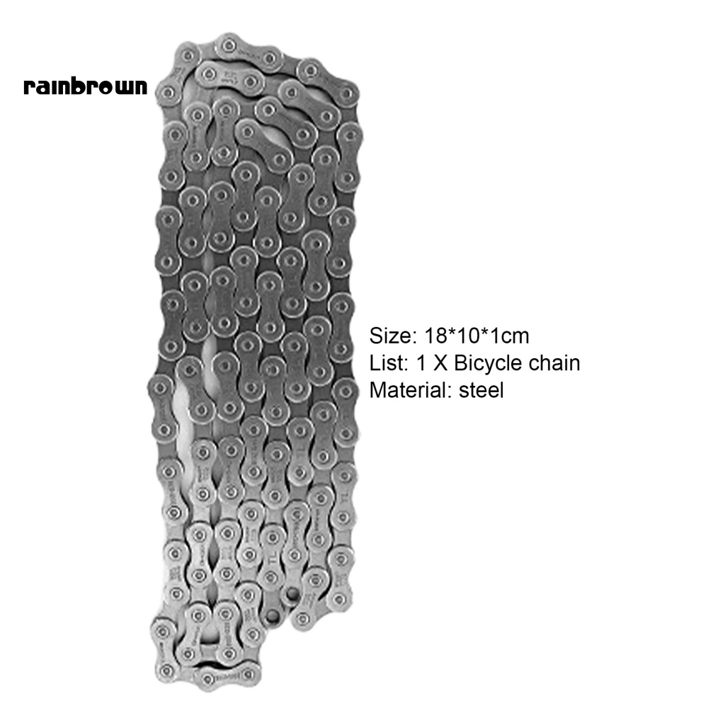 &lt; Rainbrown &gt; Dây Xích Xe Đạp Leo Núi Bằng Thép Mạ Điện Chắc Chắn 116 Mắt Xích Chống Ăn Mòn