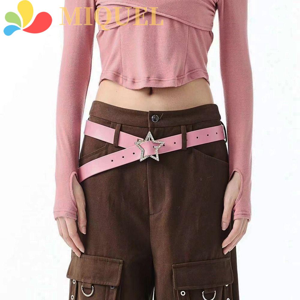 Thắt Lưng Thiết Kế Đơn Giản Độc Đáo Cho Nữ|Thắt Lưng Da PU Khóa Kim Loại Hình Ngôi Sao Năm Cánh Thời Trang