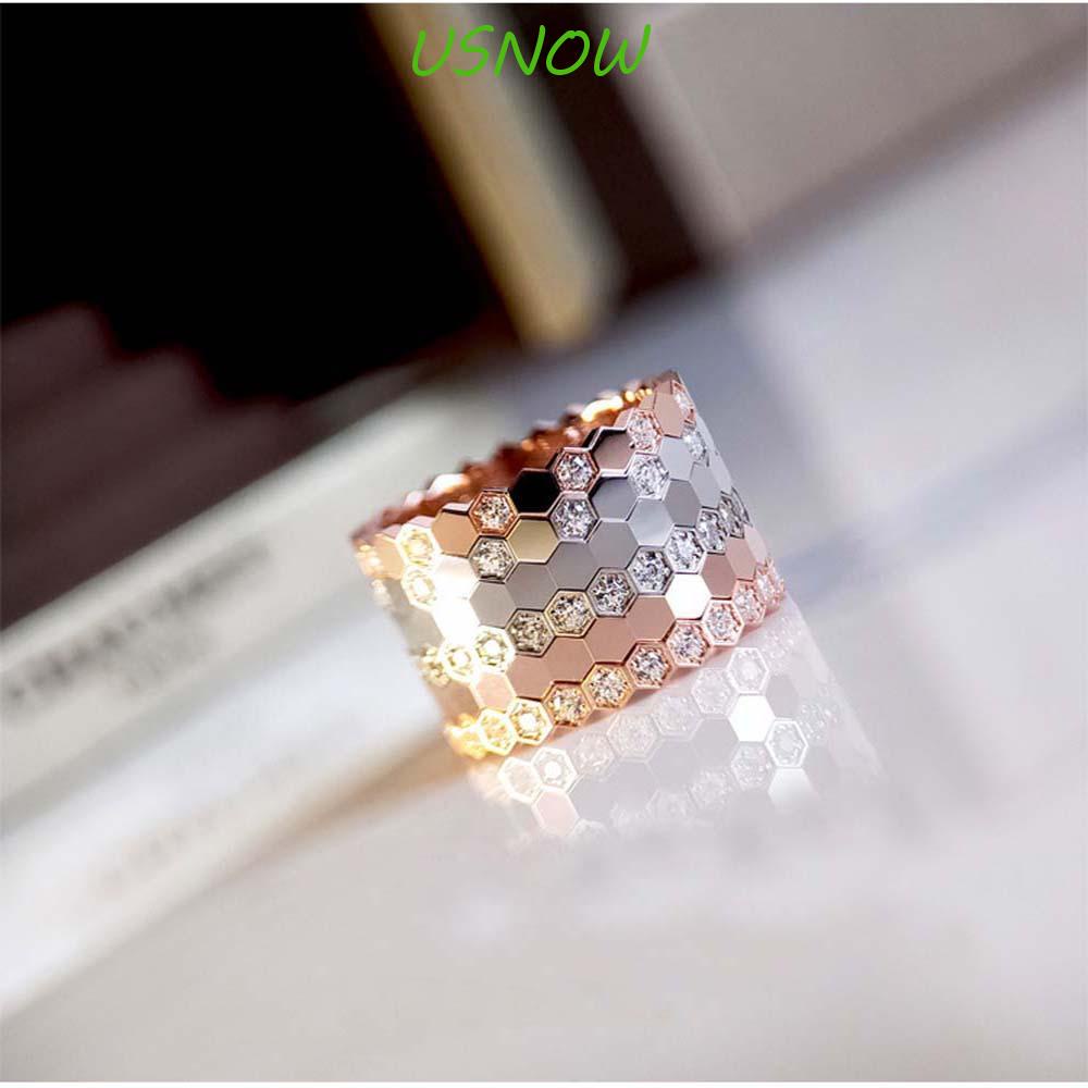 Nhẫn Hình Tổ Ong Dát Đá Phong Cách Vintage Đơn Giản|Trang Sức Thời Trang Cho Nam