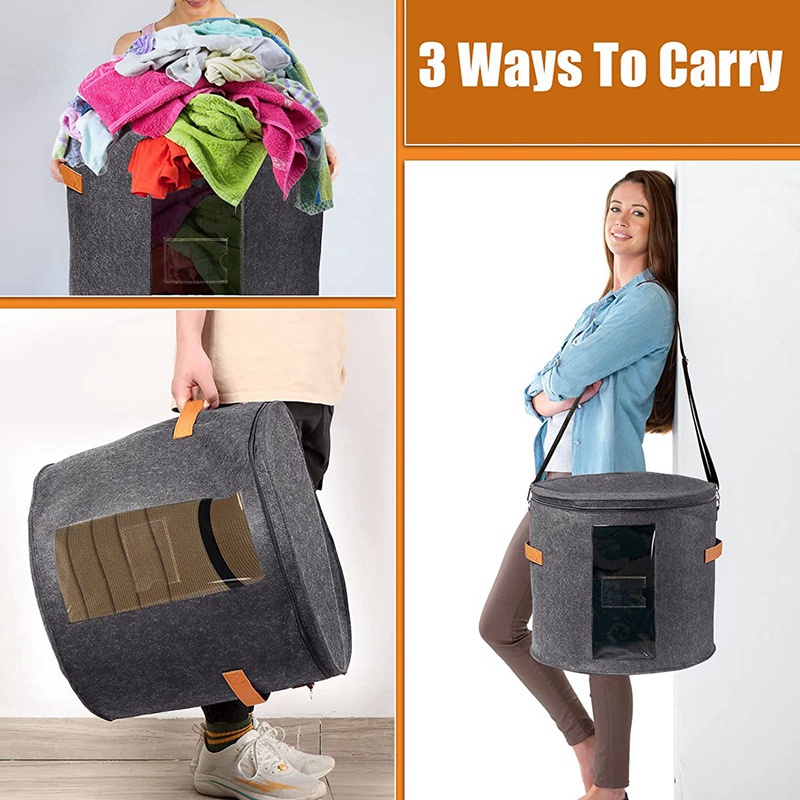 Hộp Tròn Đựng Mũ / Đồ Chơi / Thú Nhồi Bông Có Nắp Gấp Gọn Tiện Lợi