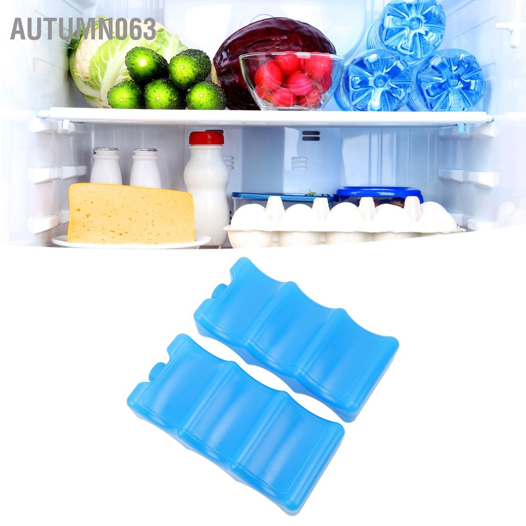 Autumn063 2 Túi Đá Sữa Mẹ Hình Đường Viền Màu Xanh Hộp Có Thể Tái Sử Dụng Cho Đi Làm