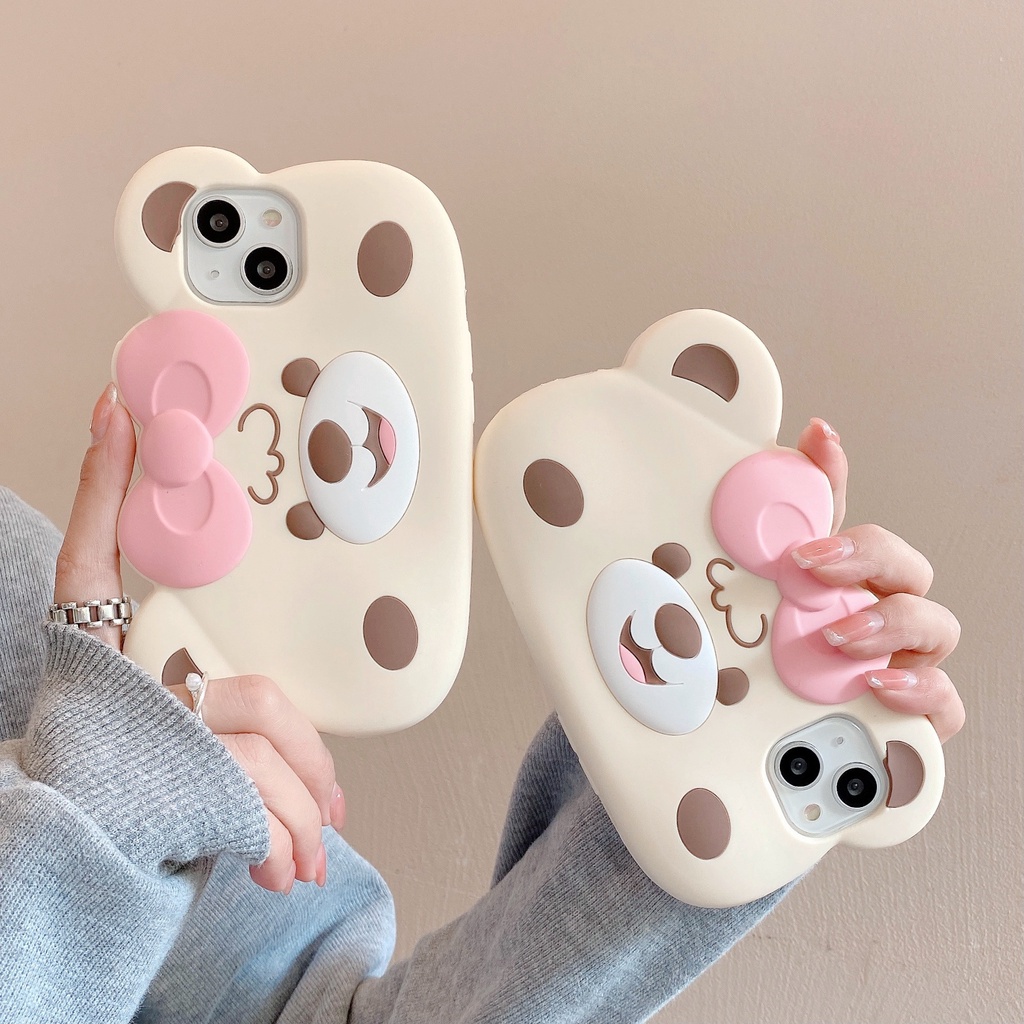 Ốp Điện Thoại Silicon Chống Sốc In Hình Gấu Hoạt Hình Dễ Thương Cho iPhone 14 14PRO max 13 12PRO max 13pro max 11