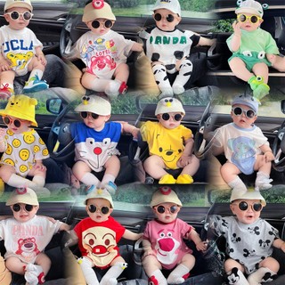 Pinpoo bộ áo liền quần bằng cotton họa tiết hoạt hình kho báu cho bé 0-2 tuổi