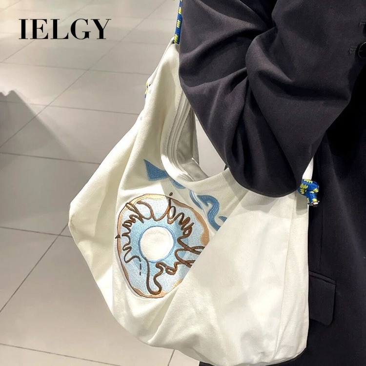 Túi Tote Vải Canvas Cỡ Lớn Thêu Họa Tiết Dễ Thương Phong Cách Nhật Bản Cho Nữ