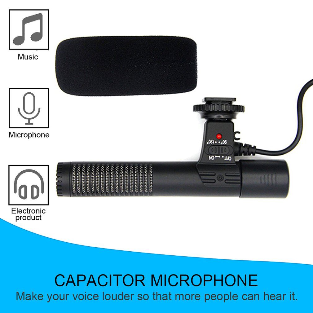 Condenser Microphone Professional 3.5Mm Video Recording Microphones Dv Camcorder Interview Mic For Dslr Camera [Q/1]