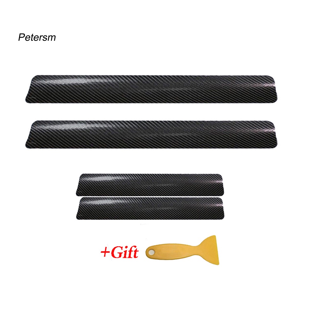 Bộ 4 Miếng Dán 3D Bằng Sợi Carbon PP Chống Trầy Cho Cửa Xe Hơi