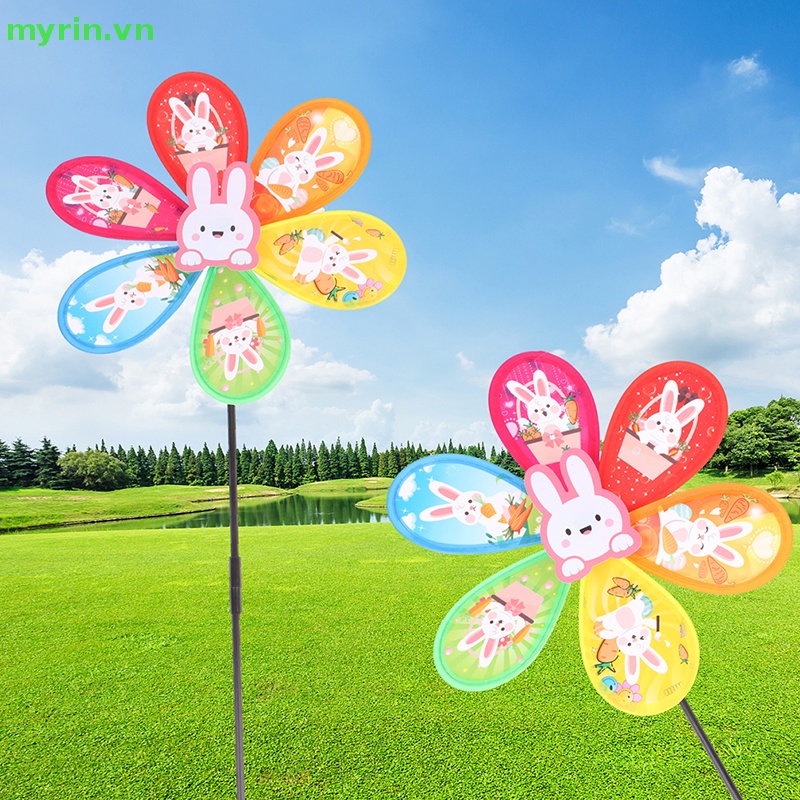 Chong Chóng Gió Hình Thỏ Hoạt Hình 3D Trang Trí Sân Vườn