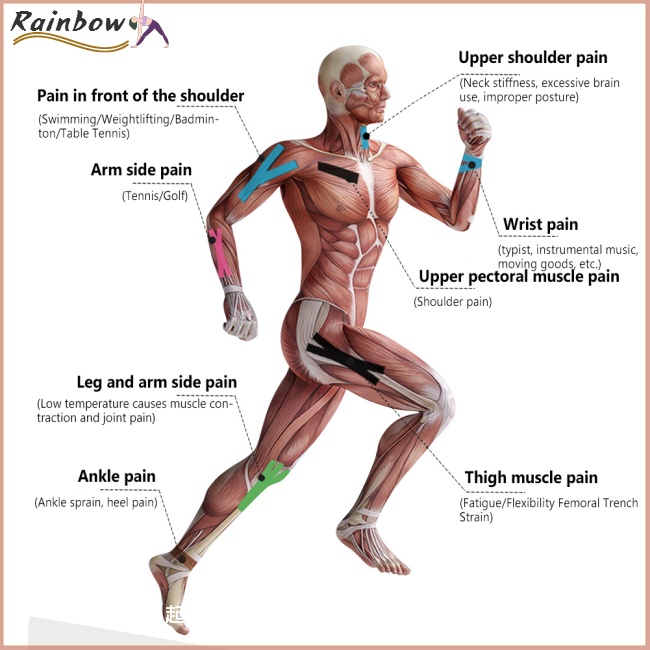 Băng Quấn Bảo Vệ Cơ Bắp Chống Nước Giảm Đau Kinesiology 5cm