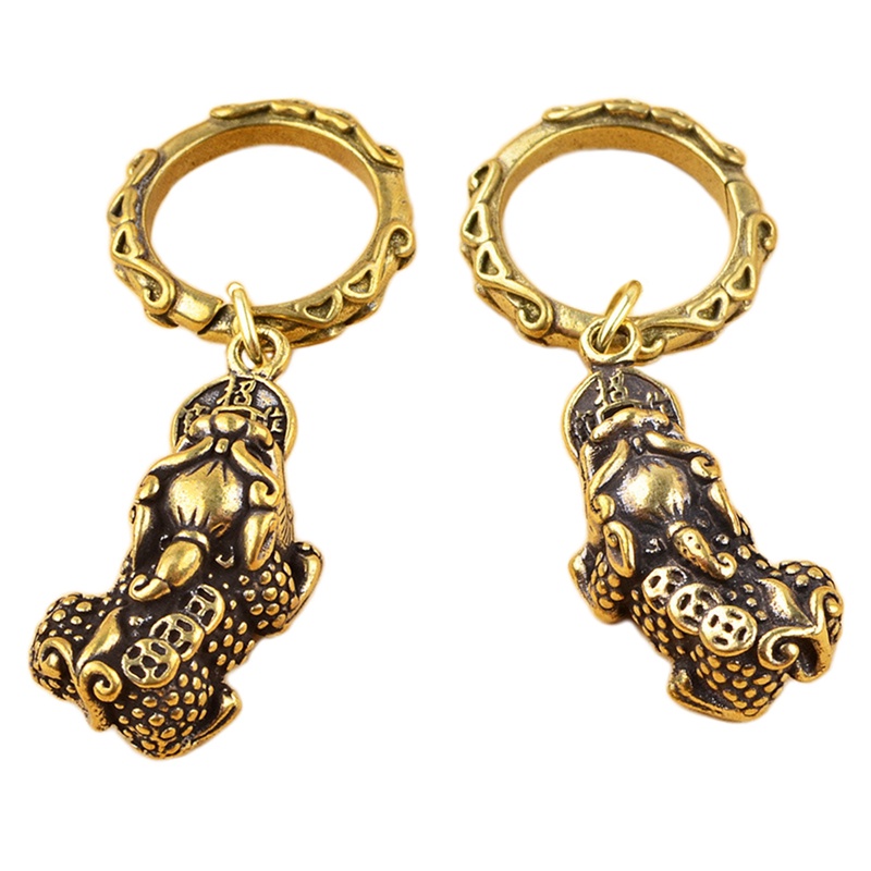 Móc Khóa Hình Tuần Lộc Bằng Đồng Thau Phong Cách Trung Hoa Cổ Điển