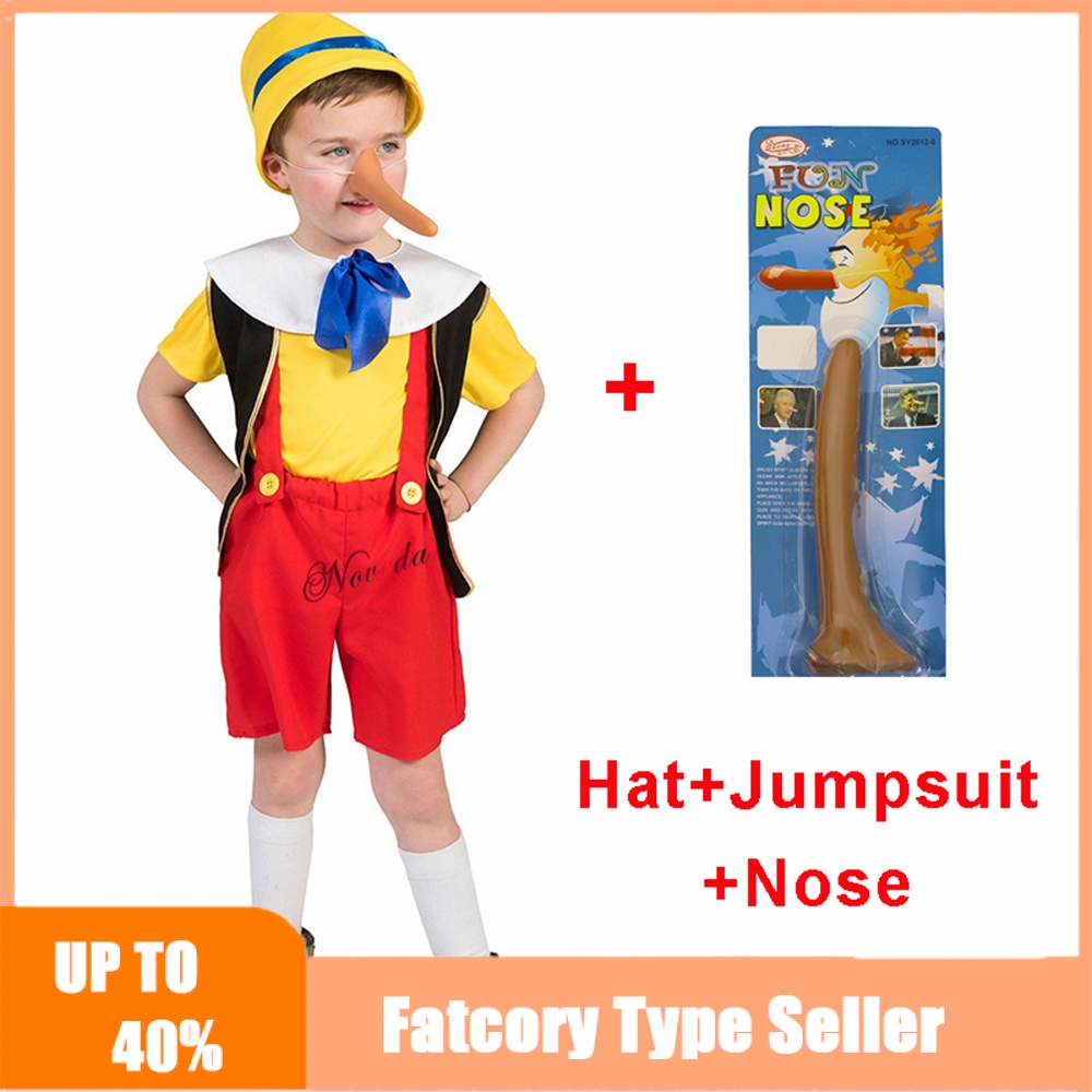 DISNEY Pinocchio Bộ Trang Phục Hóa Trang halloween Mũi Dài Vui Nhộn Cho Bé Trai