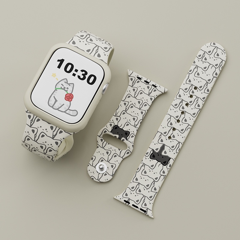 Dây Đeo Đồng Hồ Thay Thế Hình Thỏ / Mèo Dễ Thương Cho Apple Watch Ultra 49mm S8 7 SE 6 5 4 3 2 1