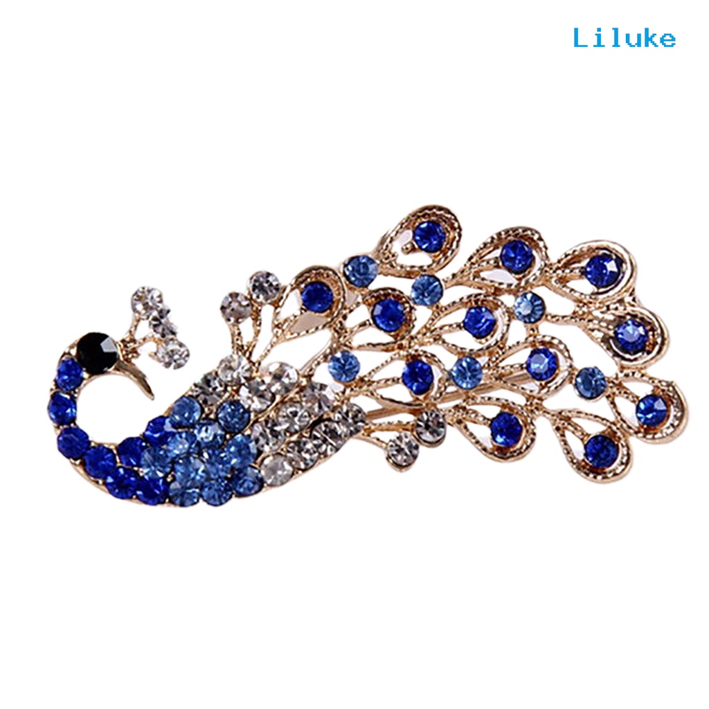 Ghim Cài Áo Hình Con Công Đính Đá Nhân Tạo Thời Trang Cho Nữ