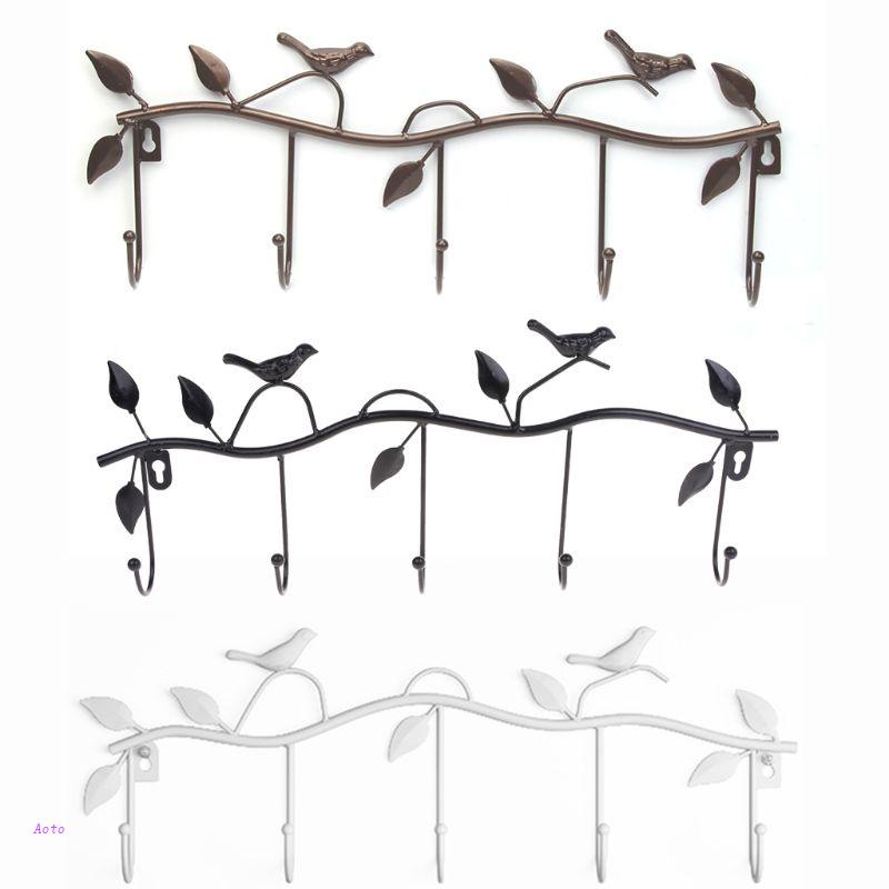 5 Móc Treo Áo Khoác / Nón / Túi Xách Hình Chim Phong Cách Vintage Trang Trí Nhà Bếp / Phòng Tắm