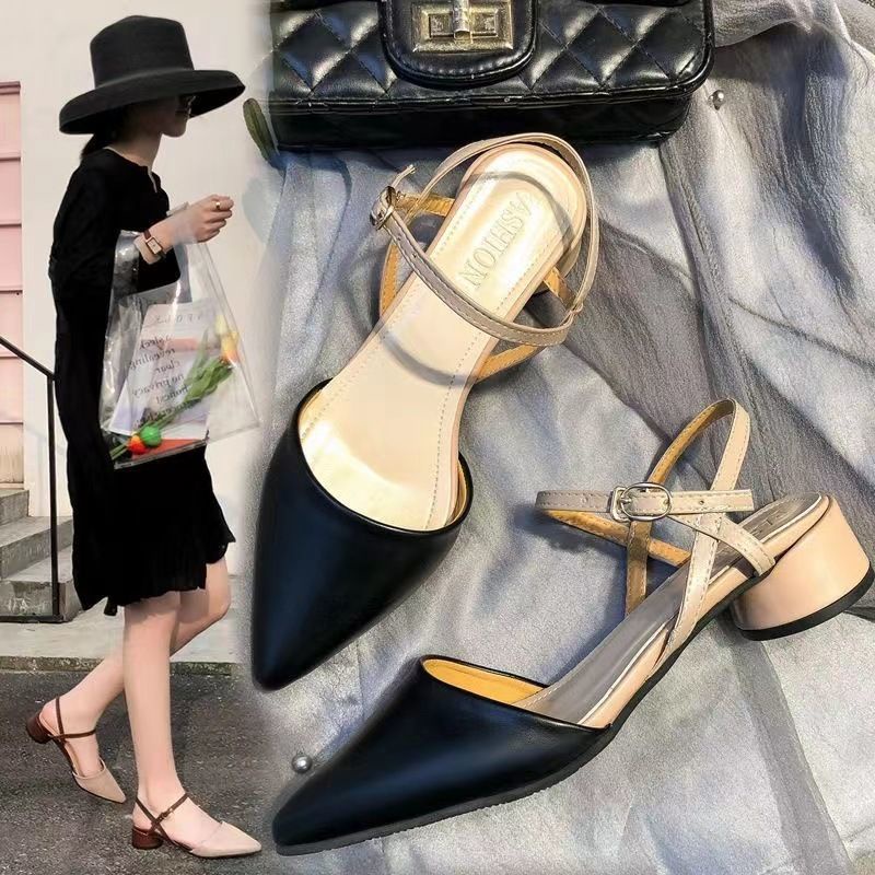 Giày Sandal Cao Gót Mũi Nhọn Thời Trang Hàn Quốc 2023 Cho Nữ