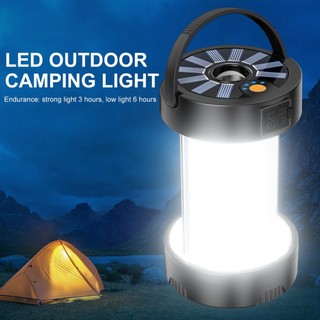 Camping Lanterns Outdoor Solar Emergency Lights Multi-Function Tent Portable Rechargeable Flashlights [Q/10]