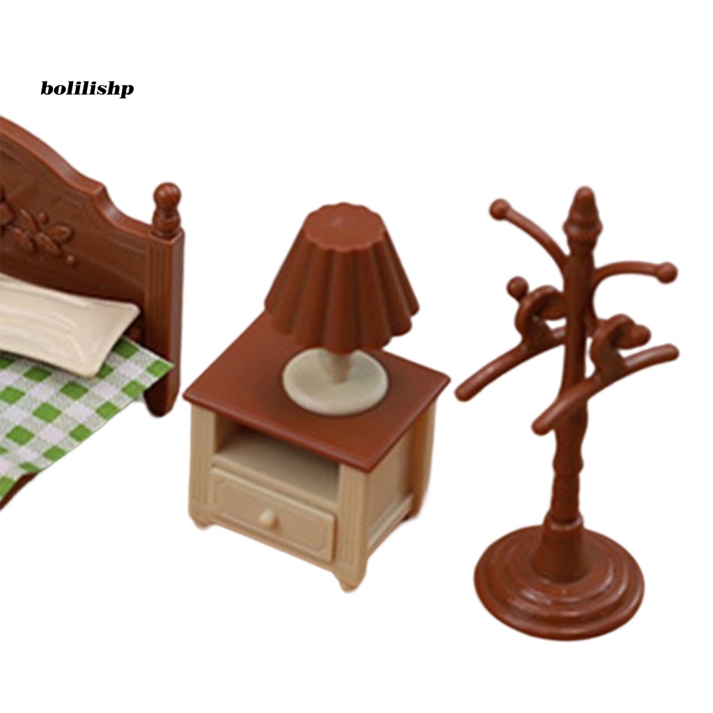 1 Bộ Mô Hình Giường Ngủ Mini Dễ Thương Trọng Lượng Nhẹ Trang Trí Nhà Búp Bê