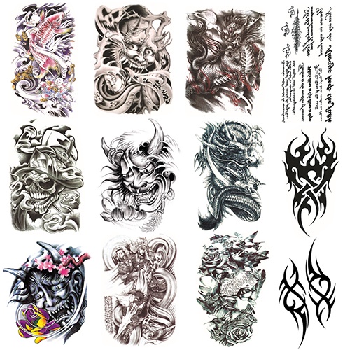 Hình Xăm Dán Tạm Thời Hình Đầu Lâu Quyến Rũ