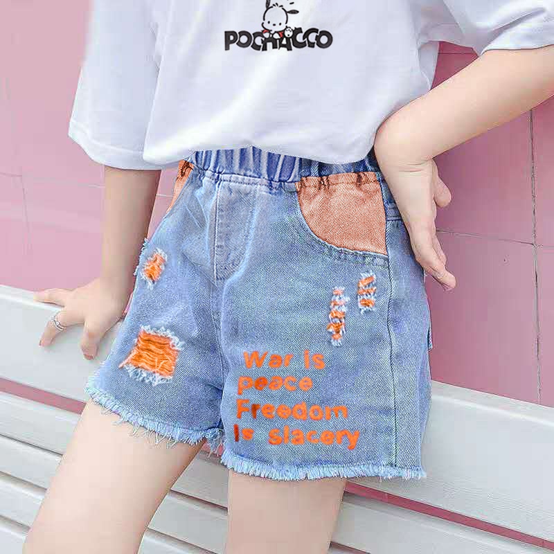 Quần Short Denim Mỏng Mùa Hè 2022 Dáng Rộng Phong Cách Mới Dễ Phối Đồ Cho Nữ